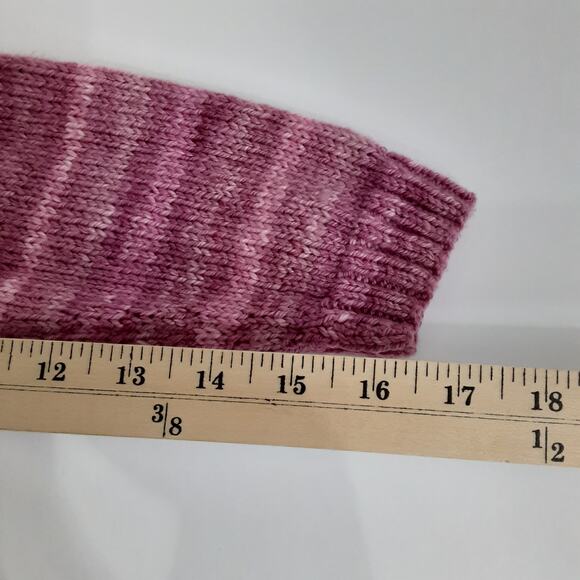 Vintage Handmade Cardigan Sweater Pink Angora Blend Hooded Girls 10/12 Piglet - Picture 9 of 9